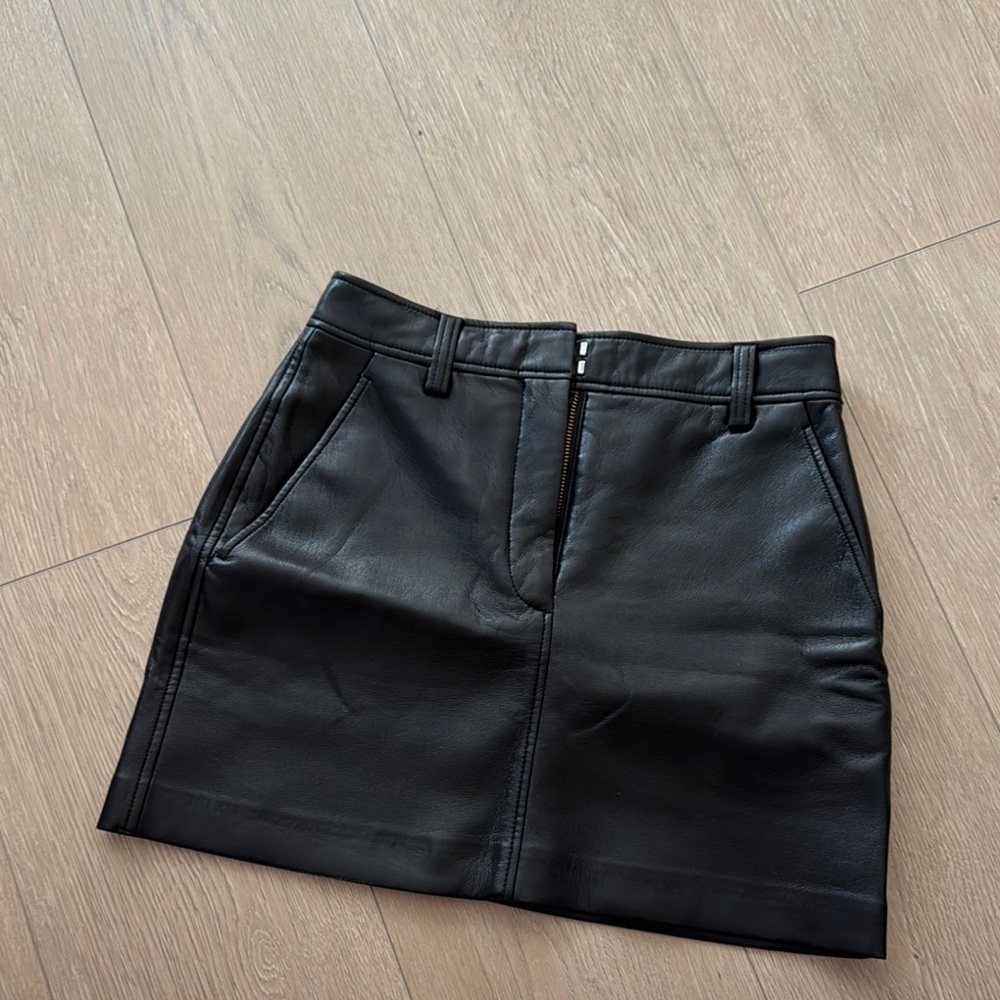 Babaton Black Faux Leather Pencil Skirt